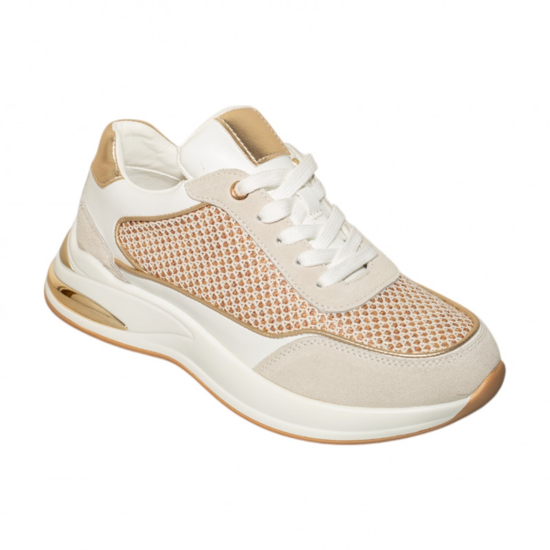 Γυναικεία sneakers με χρυσές λεπτομέρειες Γυναικεία sneakers με χρυσές λεπτομέρειες
