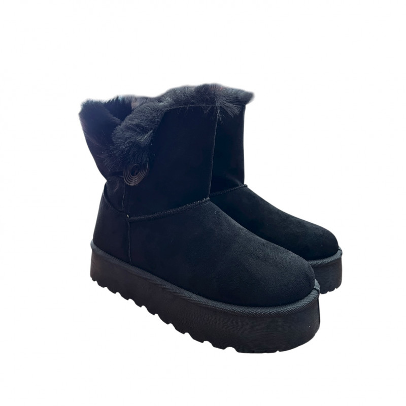 Γυναικεία δίπατα μποτάκια με γούνα τύπου UGG